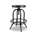 Zane 30 Inch Adjustable Swivel Barstool, Set of 2, Matte Black Metal Base