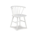 22 Inch Set of 2 Dining Chairs, Spindle Backrest, Matte White Wood Design