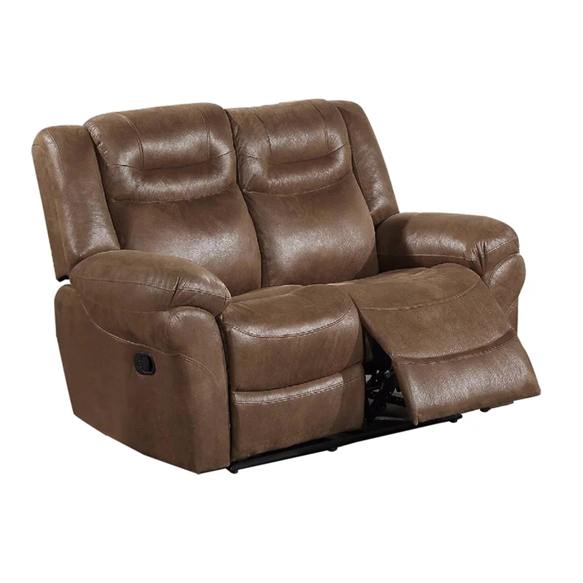 Betty 65 Inch Power Reclining Loveseat Chair, Pull Tab Mechanism, Brown