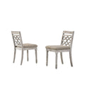 19 Inch Dining Chairs, Cross Back Design with Padded Seats, Set of 2, White