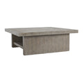 50 Inch Square Coffee Table, Concrete Laminated Surface, Distressed Gray