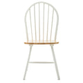 Nova 18 Inch Windsor Dining Chair, Set of 2, Farmhouse Style, White, Brown