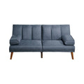 Dora 71 Inch Adjustable Futon Sofa Bed with Vertical Channel Tufting, Blue