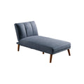 Dora 62 Inch Modern Adjustable Chaise Lounger with Channel Tufting, Blue