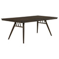 Oss 80 Inch Rectangular Dining Table, Fluted Apron, Dark Walnut Brown Wood
