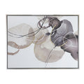 35 X 47 Landscape Abstract Art Watercolor Oil Painting, Mixed Gray, Brown
