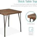 3-Piece Black Metal Frame Dining Set with Dark Brown Wood Top Table and 2 Chairs
