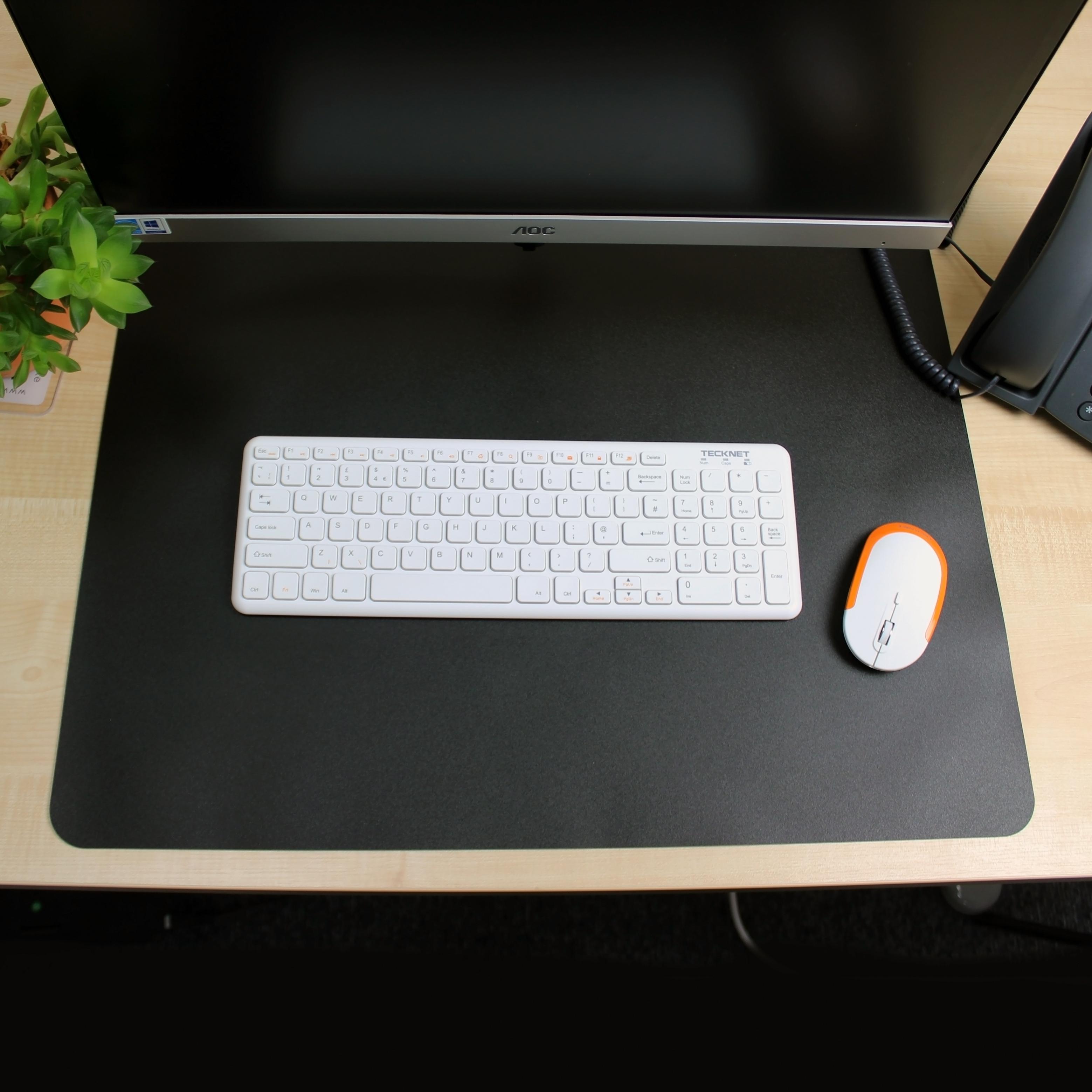 Desktex Black Vinyl Rectangular Desk Pad - 20 x 36
