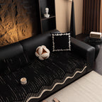 Textured Sofa Seat Cover with Wave Edge – Non-Slip, Washable Couch Throw Protector