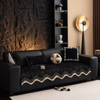 Textured Sofa Seat Cover with Wave Edge – Non-Slip, Washable Couch Throw Protector