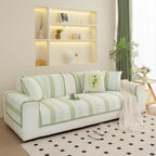 Striped Non-Slip Cooling Couch Cover, Summer Couch Pads for Seat Back Armrest