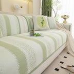 Striped Non-Slip Cooling Couch Cover, Summer Couch Pads for Seat Back Armrest