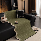 Textured Sofa Seat Cover with Wave Edge – Non-Slip, Washable Couch Throw Protector