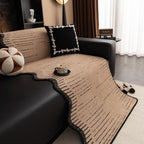 Textured Sofa Seat Cover with Wave Edge – Non-Slip, Washable Couch Throw Protector