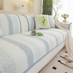Striped Non-Slip Cooling Couch Cover, Summer Couch Pads for Seat Back Armrest