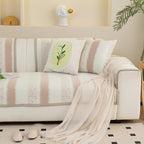 Striped Non-Slip Cooling Couch Cover, Summer Couch Pads for Seat Back Armrest