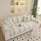 Striped Non-Slip Cooling Couch Cover, Summer Couch Pads for Seat Back Armrest
