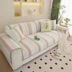 Striped Non-Slip Cooling Couch Cover, Summer Couch Pads for Seat Back Armrest
