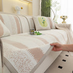 Striped Non-Slip Cooling Couch Cover, Summer Couch Pads for Seat Back Armrest