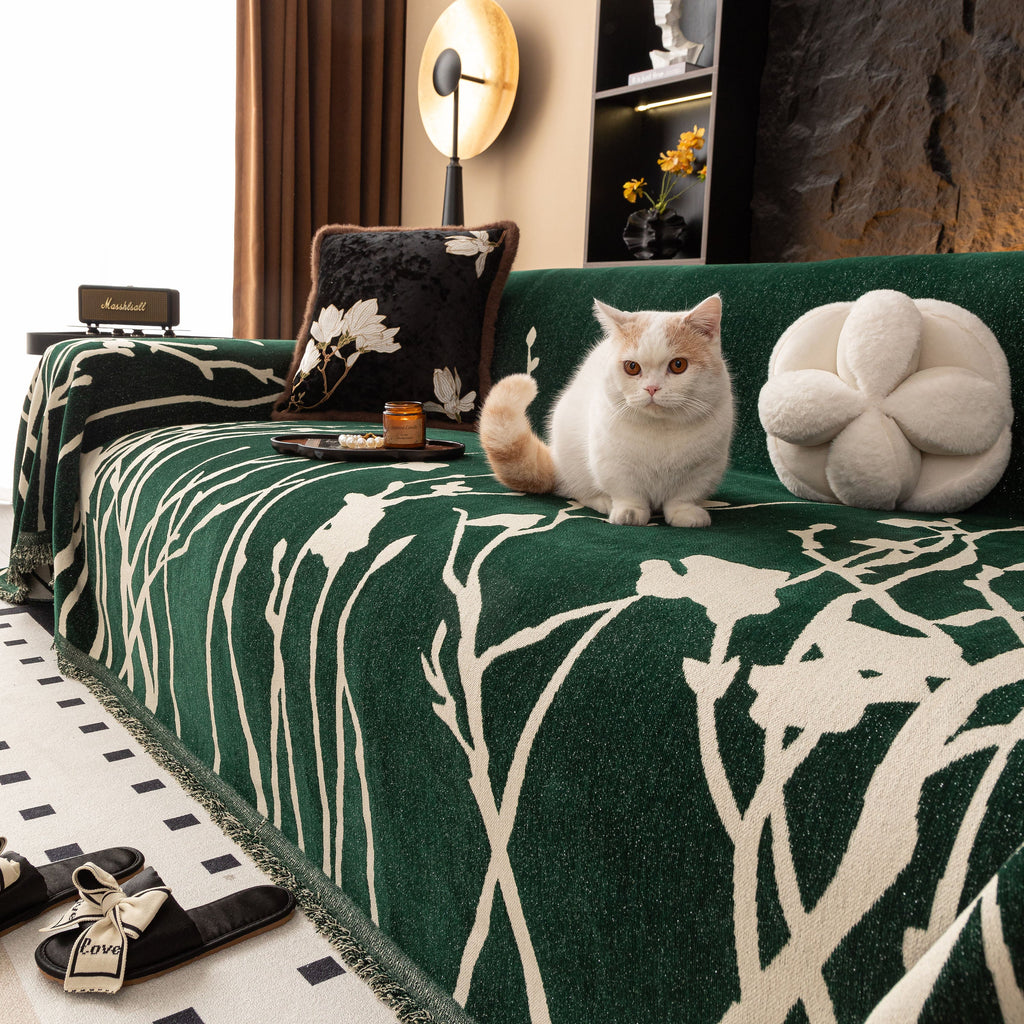 Modern Abstract Floral Sofa Throw Blanket, Decor Furniture Protector for Living Room