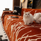 Modern Abstract Floral Sofa Throw Blanket, Decor Furniture Protector for Living Room