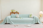 Cooling Embossed Botanical Couch Cover, Soft Ice Silk Furniture Protector for Sofa