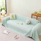 Cooling Embossed Botanical Couch Cover, Soft Ice Silk Furniture Protector for Sofa
