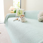 Cooling Embossed Botanical Couch Cover, Soft Ice Silk Furniture Protector for Sofa