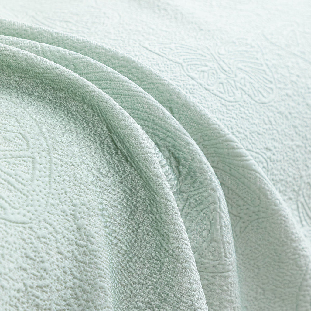Cooling Embossed Botanical Couch Cover, Soft Ice Silk Furniture Protector for Sofa