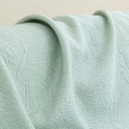 Cooling Embossed Botanical Couch Cover, Soft Ice Silk Furniture Protector for Sofa