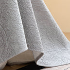 Cooling Embossed Botanical Couch Cover, Soft Ice Silk Furniture Protector for Sofa