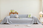 Cooling Embossed Botanical Couch Cover, Soft Ice Silk Furniture Protector for Sofa