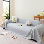 Cooling Embossed Botanical Couch Cover, Soft Ice Silk Furniture Protector for Sofa