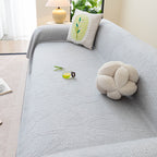 Cooling Embossed Botanical Couch Cover, Soft Ice Silk Furniture Protector for Sofa