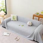 Cooling Embossed Botanical Couch Cover, Soft Ice Silk Furniture Protector for Sofa