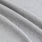 Cooling Embossed Botanical Couch Cover, Soft Ice Silk Furniture Protector for Sofa
