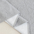 Cooling Embossed Botanical Couch Cover, Soft Ice Silk Furniture Protector for Sofa