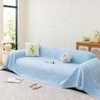 Cooling Embossed Botanical Couch Cover, Soft Ice Silk Furniture Protector for Sofa