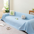 Cooling Embossed Botanical Couch Cover, Soft Ice Silk Furniture Protector for Sofa