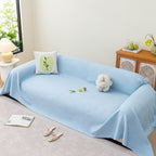 Cooling Embossed Botanical Couch Cover, Soft Ice Silk Furniture Protector for Sofa