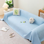 Cooling Embossed Botanical Couch Cover, Soft Ice Silk Furniture Protector for Sofa