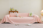 Cooling Embossed Botanical Couch Cover, Soft Ice Silk Furniture Protector for Sofa