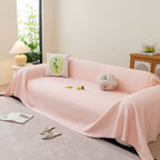 Cooling Embossed Botanical Couch Cover, Soft Ice Silk Furniture Protector for Sofa
