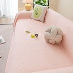 Cooling Embossed Botanical Couch Cover, Soft Ice Silk Furniture Protector for Sofa