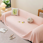 Cooling Embossed Botanical Couch Cover, Soft Ice Silk Furniture Protector for Sofa