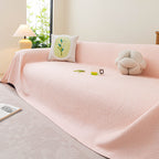 Cooling Embossed Botanical Couch Cover, Soft Ice Silk Furniture Protector for Sofa