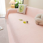 Cooling Embossed Botanical Couch Cover, Soft Ice Silk Furniture Protector for Sofa