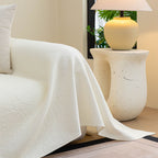 Cooling Embossed Botanical Couch Cover, Soft Ice Silk Furniture Protector for Sofa