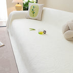Cooling Embossed Botanical Couch Cover, Soft Ice Silk Furniture Protector for Sofa