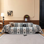 Southwestern Boho Woven Tribal Sofa Cover Blanket, Rustic Farmhouse Couch Throw Cover